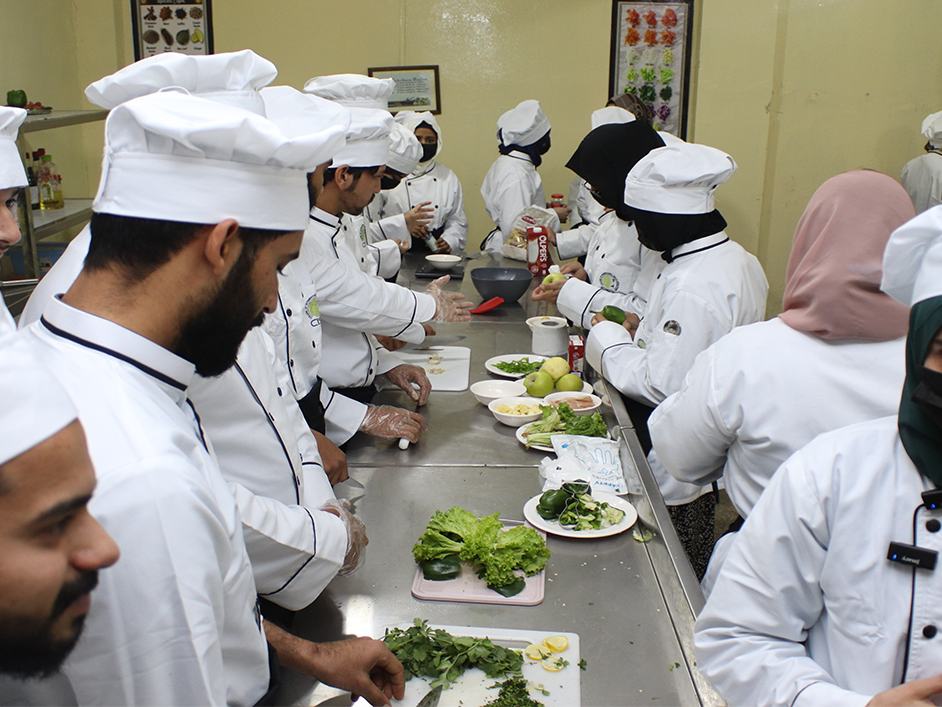 Students participating in a vocational education session